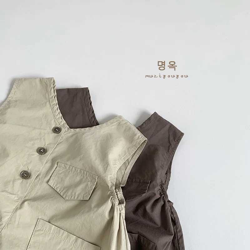 18M-6Y summer baby jumpsuit for boys and girls girls and girls retro jumpsuit for children W240806