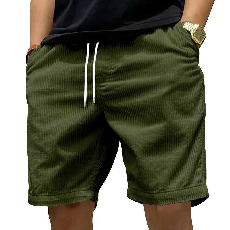 2025 Cross-Border New Casual Shorts Versatile Thin Corduroy Shorts Mens Summer Five-Point Pants XJ250618