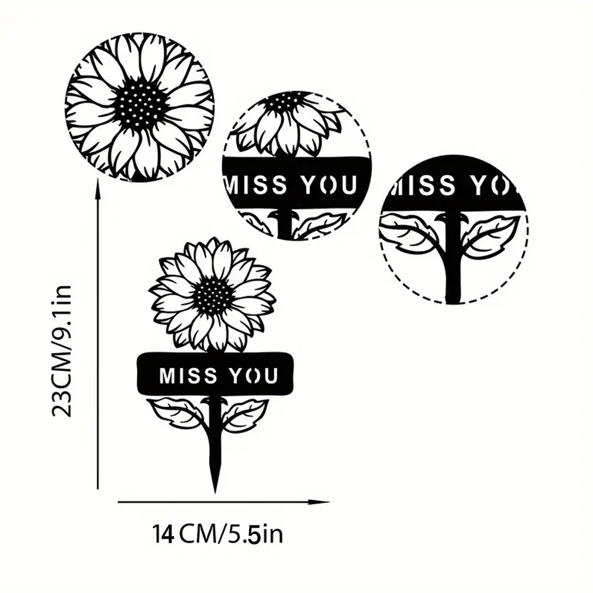 Metal Sunflower Garden Patio Decoration Outdoor Sunflower Garden Decoration