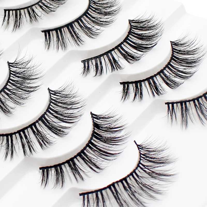 5/8 pairs of 3D mink eyelashes natural fake eyelashes dramatic volume fake eyelashes makeup eyelashes extended silk eyelashes W240803