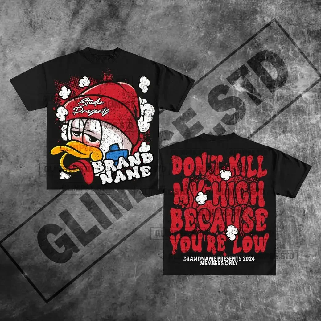 American hip hop skull vintage oversized graphic t shirt harajuku grunge goth for couples Y2k Top Korean gothic women clothes 240819