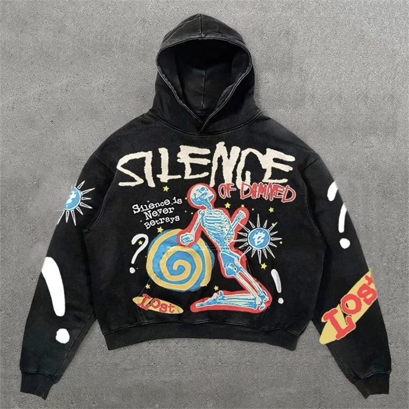 Harajuku Oversized Letter Hoodies Women Streetwear High Quality Hoodie Vintage High Street Sweatshirt Goth Y2k Men Clothing 240816