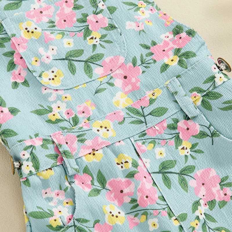 Baby girl summer top sleeveless printed jumpsuit short sleeved childrens jumpsuit W240806