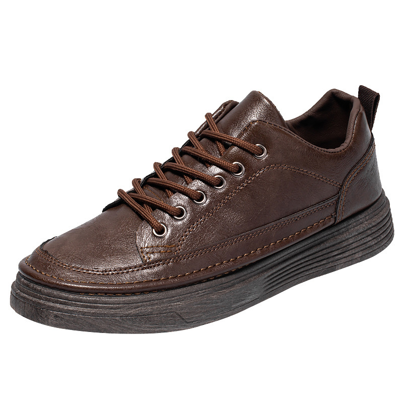 Leather Casual In Spring And Autumn New British Style Low Top Lace Up Men S Shoes Classic Flat Sole For outdoor ddmydog ddmydog