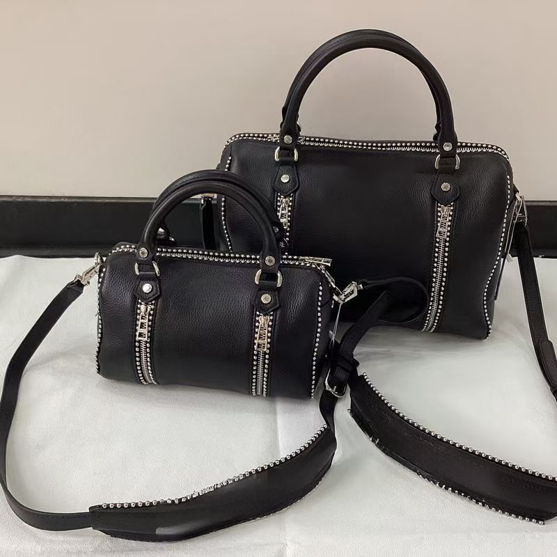 Large Capacity Designer Bags Cross Border Exclusive ZV New Black Lychee Patterned Wing Pattern Women's Leather Single Shoulder Crossbody Handbag Bucket Bag