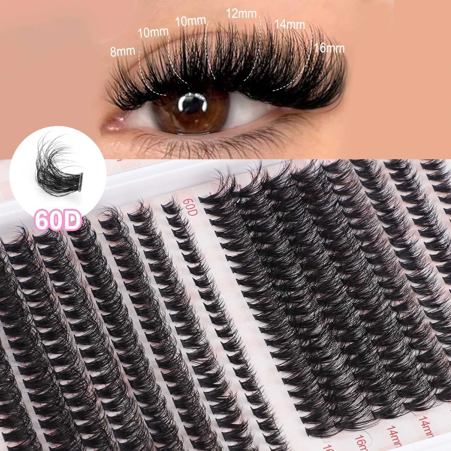 DIY single cluster DIY eyelash extension kit 640 cluster large volume D-curve single cluster single eyelash mixed false eyelashes W240803