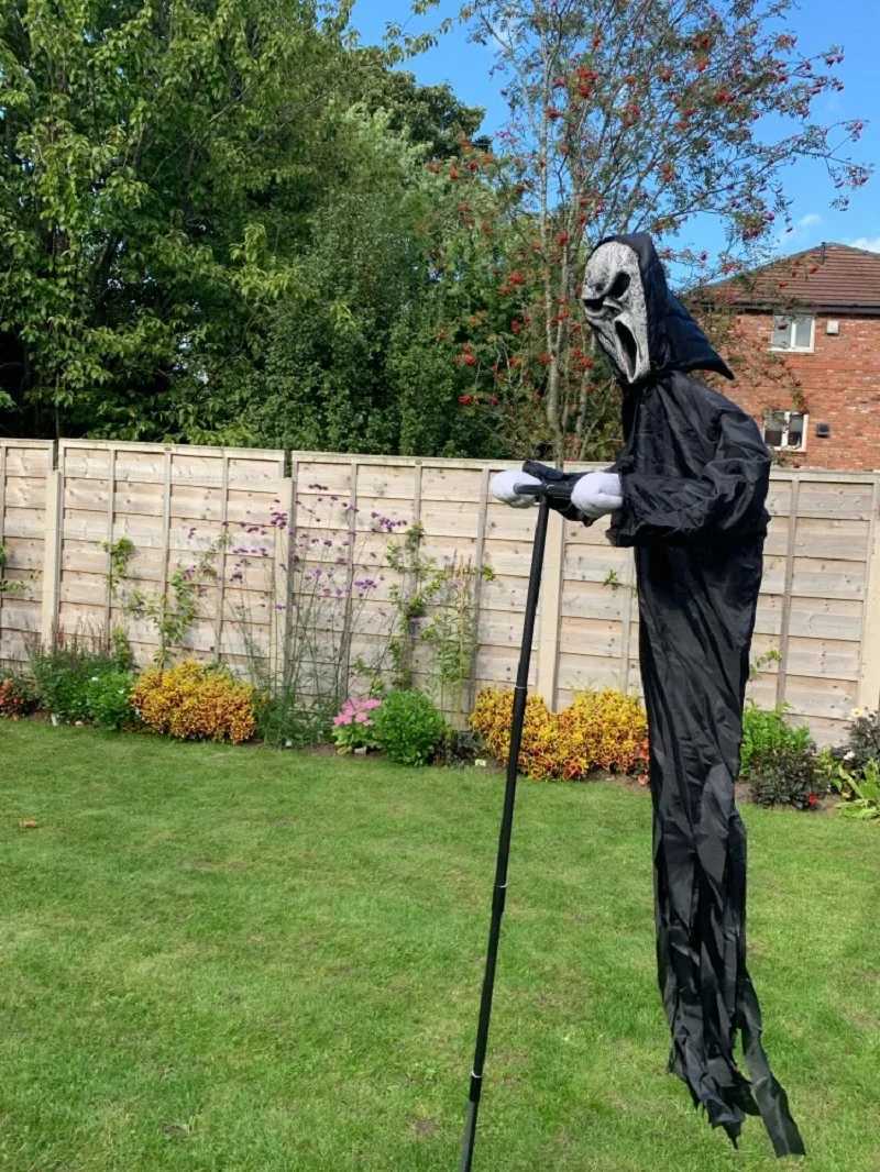 Garden Ghostface Scarecrow Halloween Decor Outside Hanging Scary Ghost Scarecrow Decorations Creative Courtyard Bird RepellerXJ240817