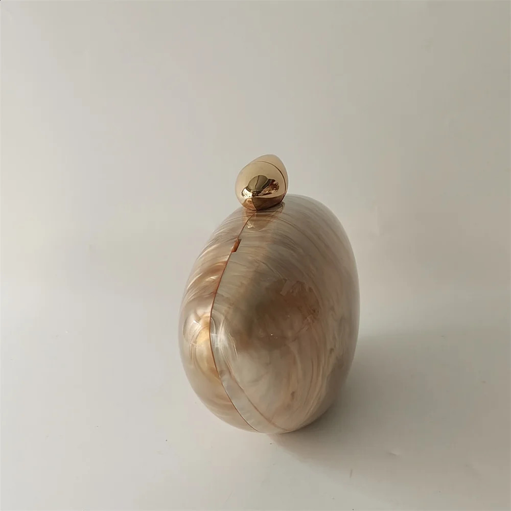 Shell Pearl Brown Marble Acrylic Box Clutches Evening Bag Wedding Party Female Mini Purse Evening Female Bridal Handbag 250103
