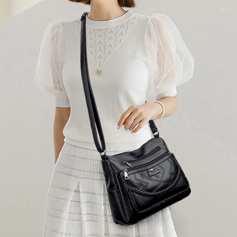 Bag Fashion Women Bags Trend Messenger Soft PU Leather Handbags Purses Designer Shoulder Crossbody For Female B5 h7