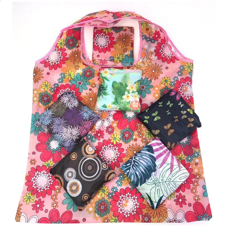 Nylon Large Reusable Storage Foldable Eco Shopping Bag Kawaii Tote Cartoon Waterproof Shopkeeper Supermarket Handbags Cute y240925