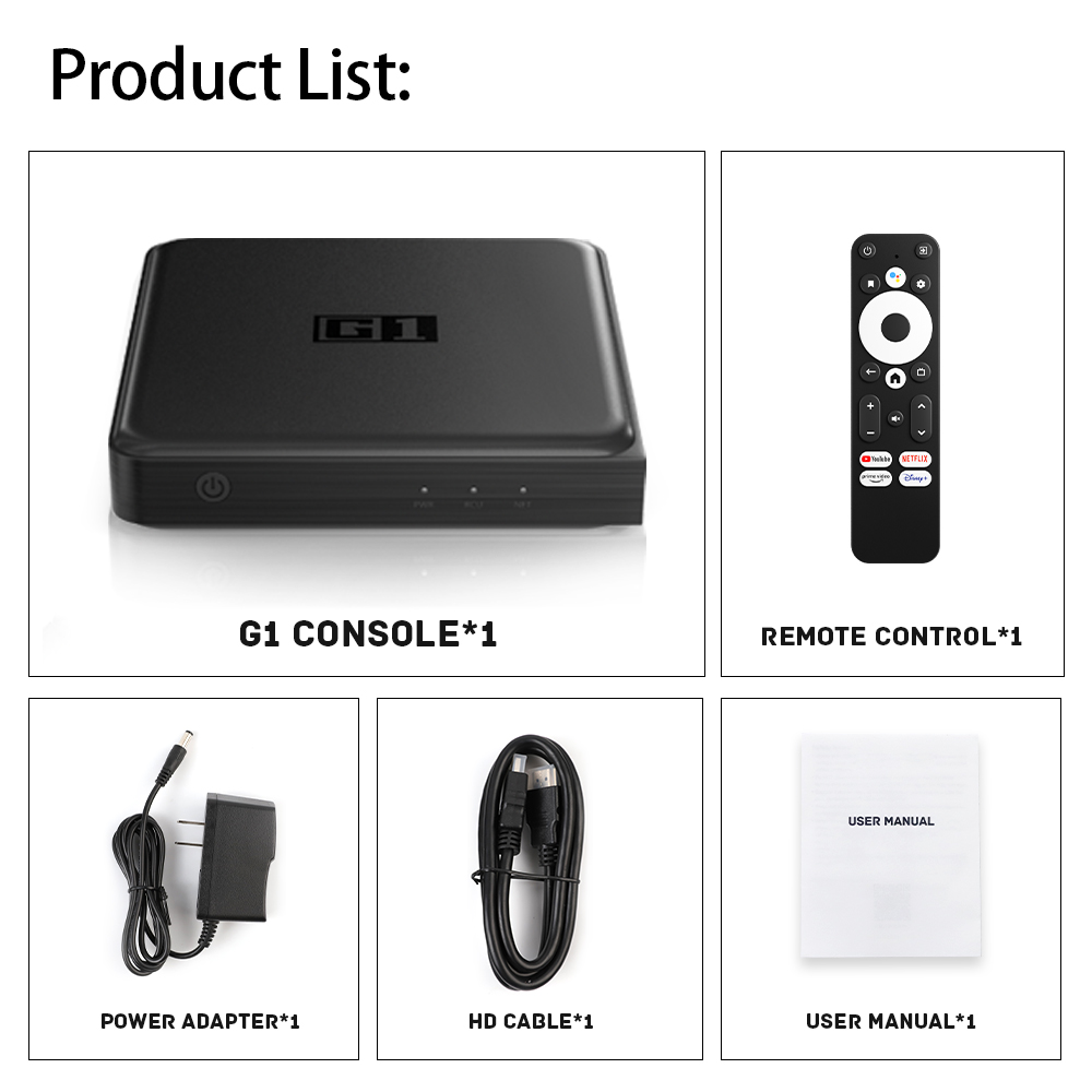 G1 Android11 TV Box with Gogle-Certified Amlogic S905X4-J Smart TV Box 4G 32G 2.4G/5G WIFI6 Media Player BT voice remote AV1 4K
