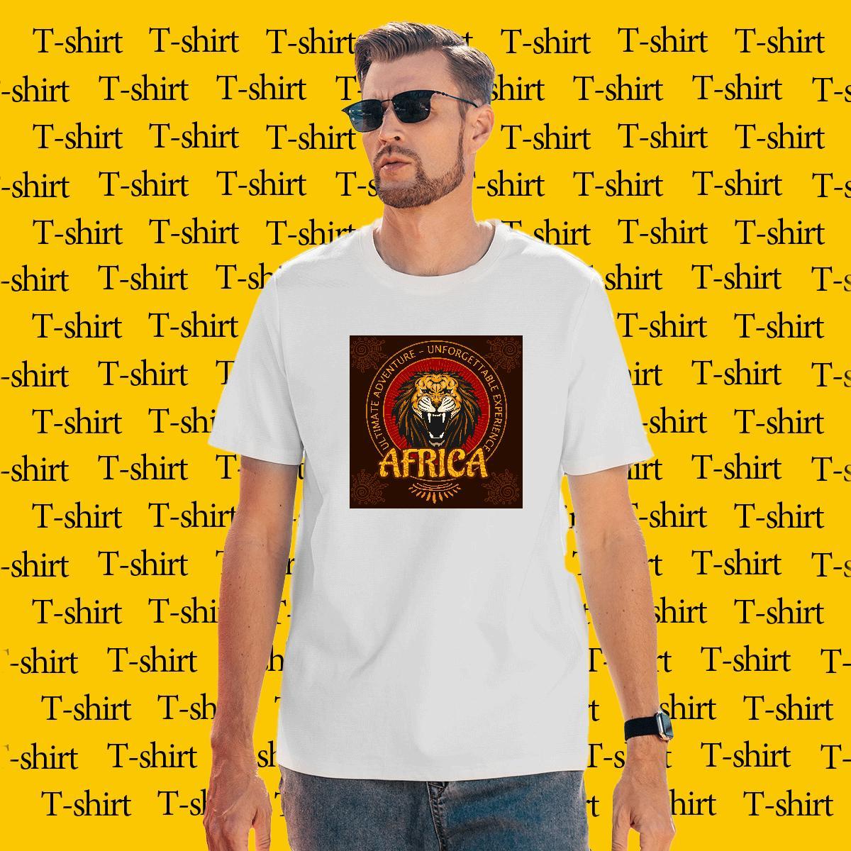 Designer T Shirts Men lion Crew Neck Breathable Beach DIY Printed 230g 100% Cotton Mens Tshirts 2024 New Clothes