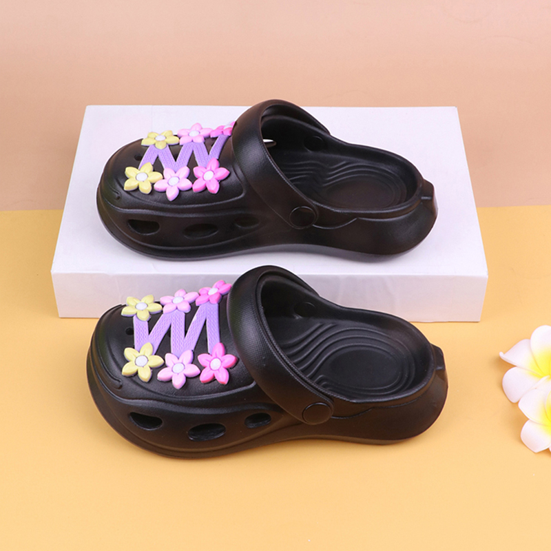 New summer children's Baotou cool slippers with soft soles for women and men, featuring anti-collision and anti slip perforated shoes