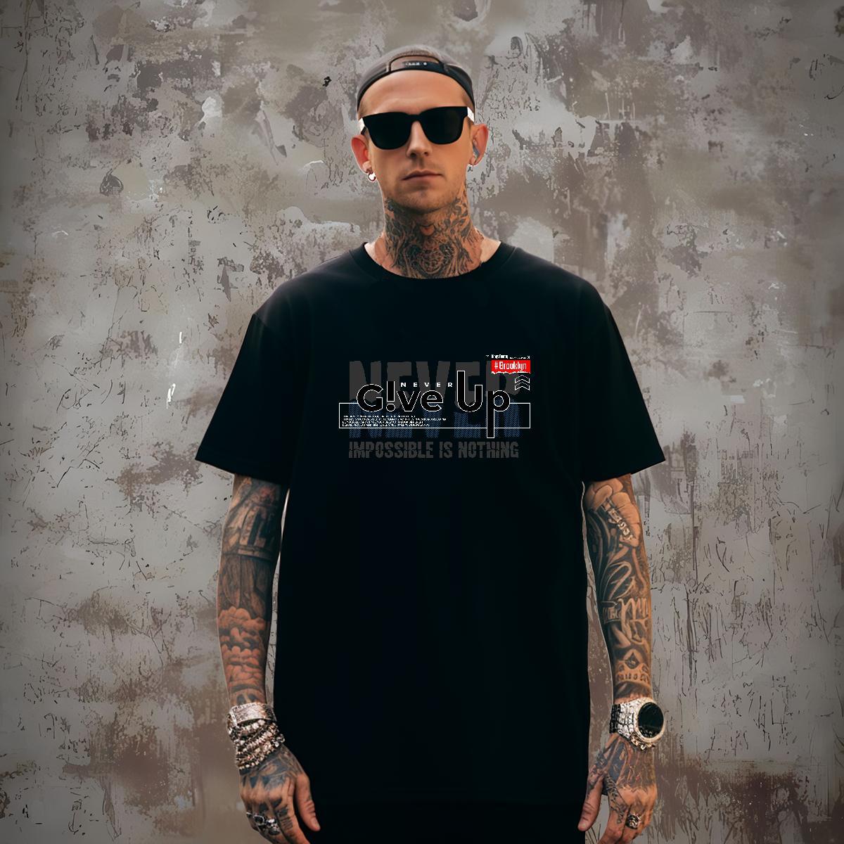 Comfortable letter Men T Shirts Sport Tshirts 230g 100% Cotton New Arrival Crew Neck Anime Print Polos