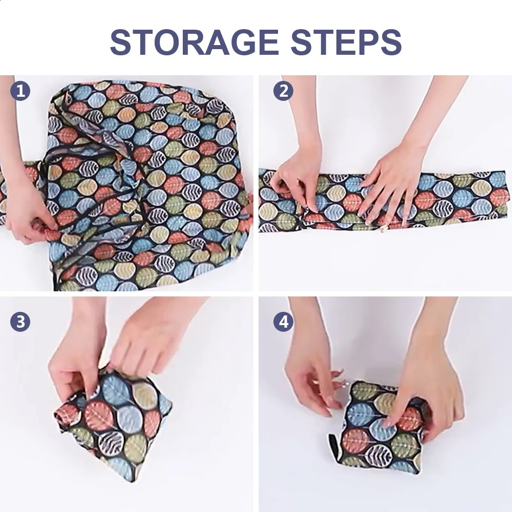 Reusable shopping bag Women Portable Foldable Tote Bag Eco Grocery Fashion Printing Large Capacity Handbags For Travel 240819