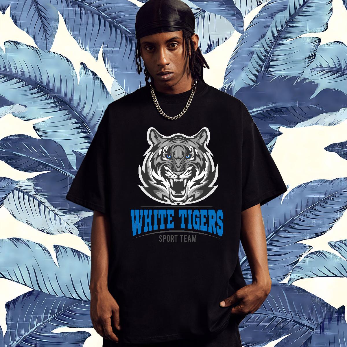Soft T shirt tiger Breathable Crew Neck Street Wear Customized Print 230g Pure Cotton Tshirts New Tees