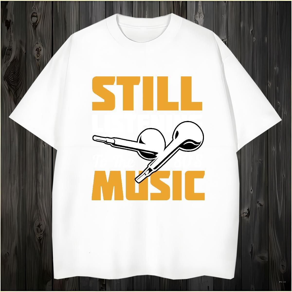 Classic music T Shirt For Man Street Casual Tshirts 230g 100% Cotton Stylist Pure Cotton Oversized 3XL 4XL Top Tees