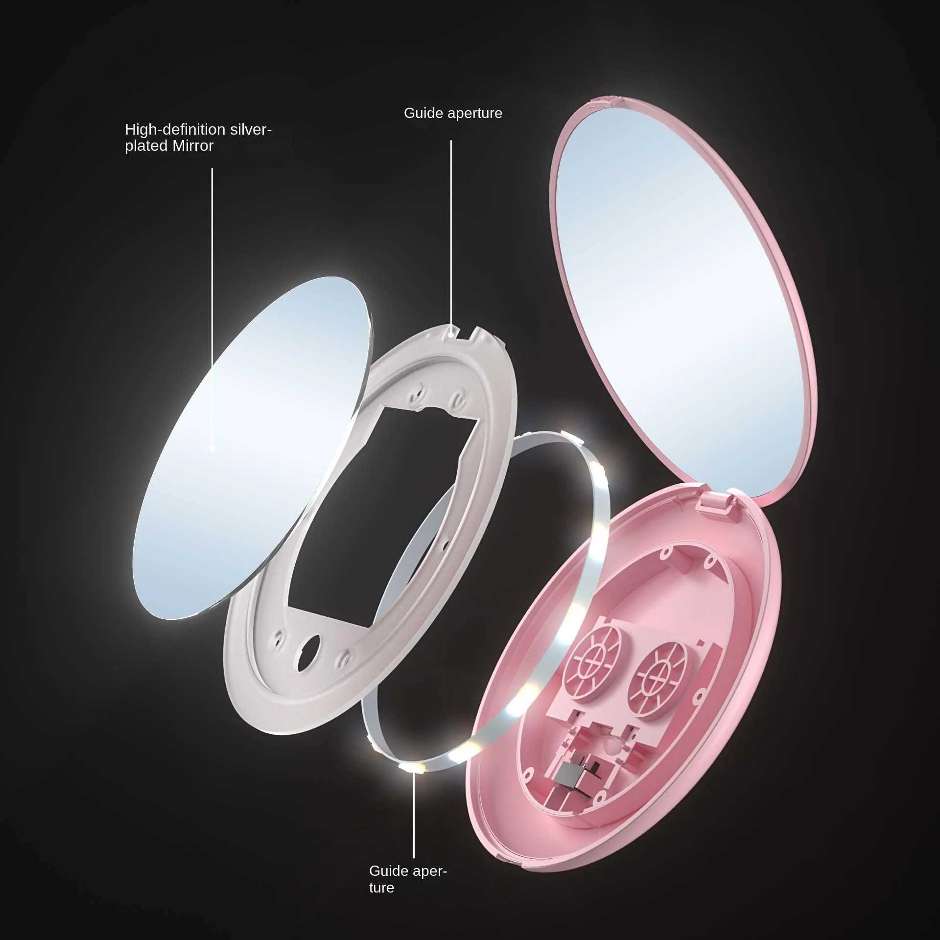 Compact Led Makeup Mirror With Light 2/10X Magnifying Pocket Portable Travel Foldable Cosmetic Vanity Mirrors Gifts for Women Y240819