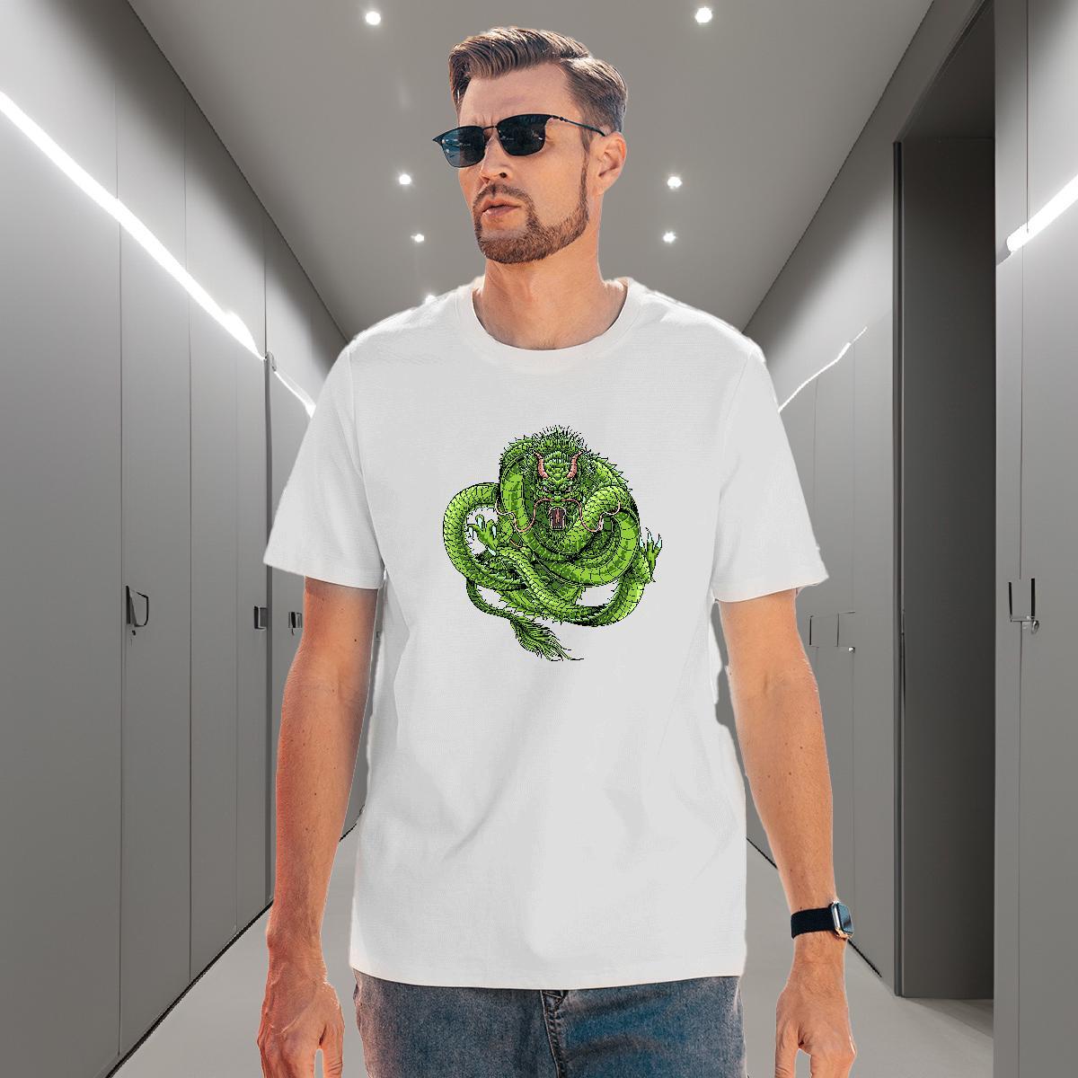 T Shirt For Man 230g Cotton dragon Casual Breathable Short Sleeve Custom Print Plus Size Men Tops Tees Classic Casual High Quality Clothes