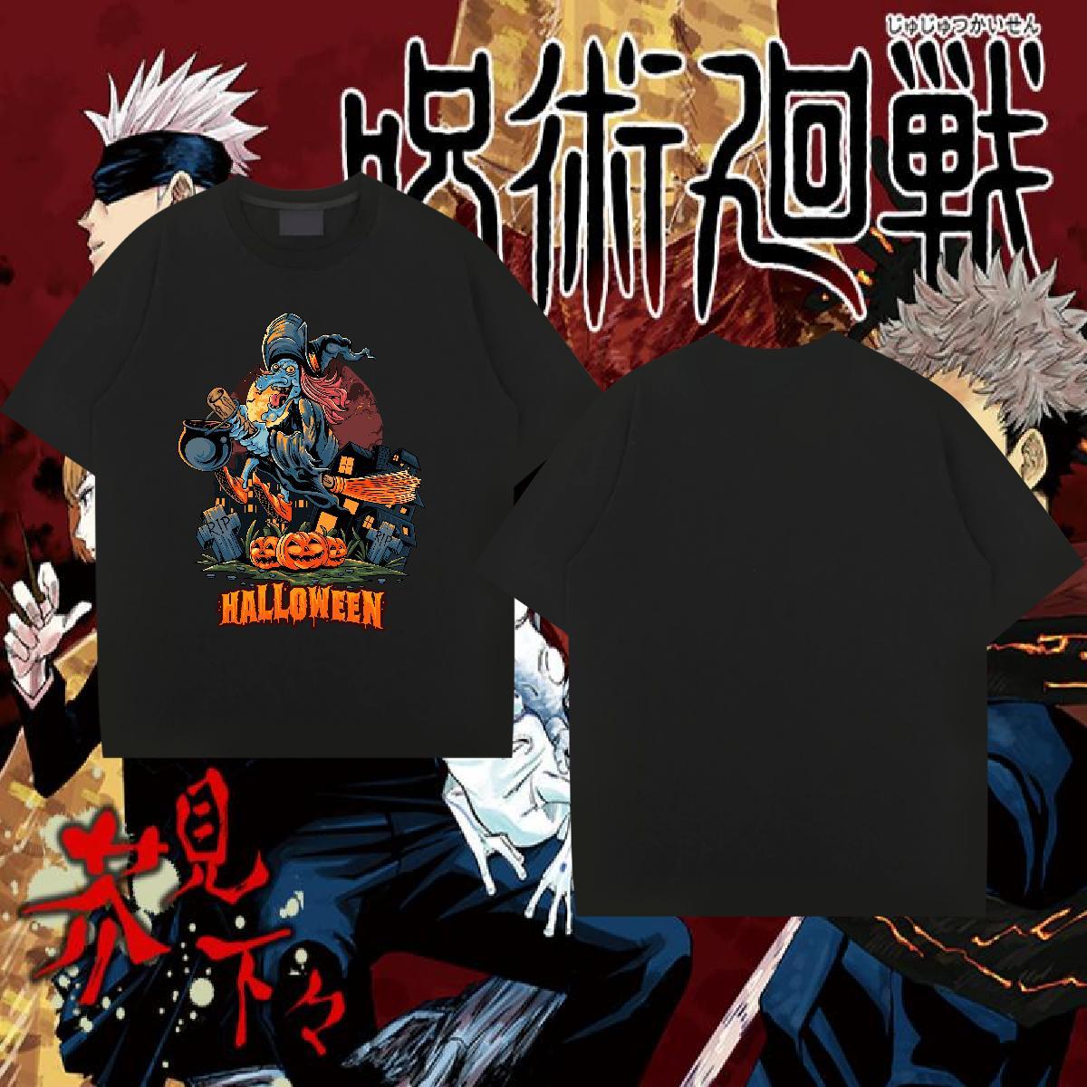 Designer Fashion Men Tshirts halloween Daily Outfit 230g Cotton Wear Short Sleeve O-Neck Wholesale T Shirt For Man Anime Print