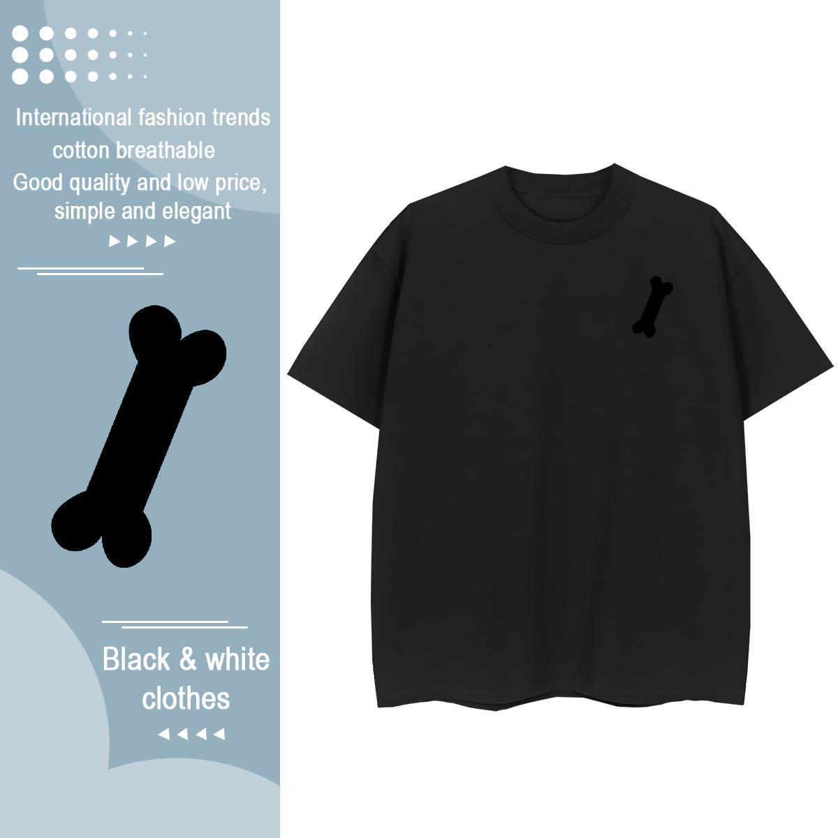 Custom Tshirt for Man Woman bone Hip Hop 230g Cotton Clothings Short Sleeve Soft High Quality Men T Shirts Custom Printed