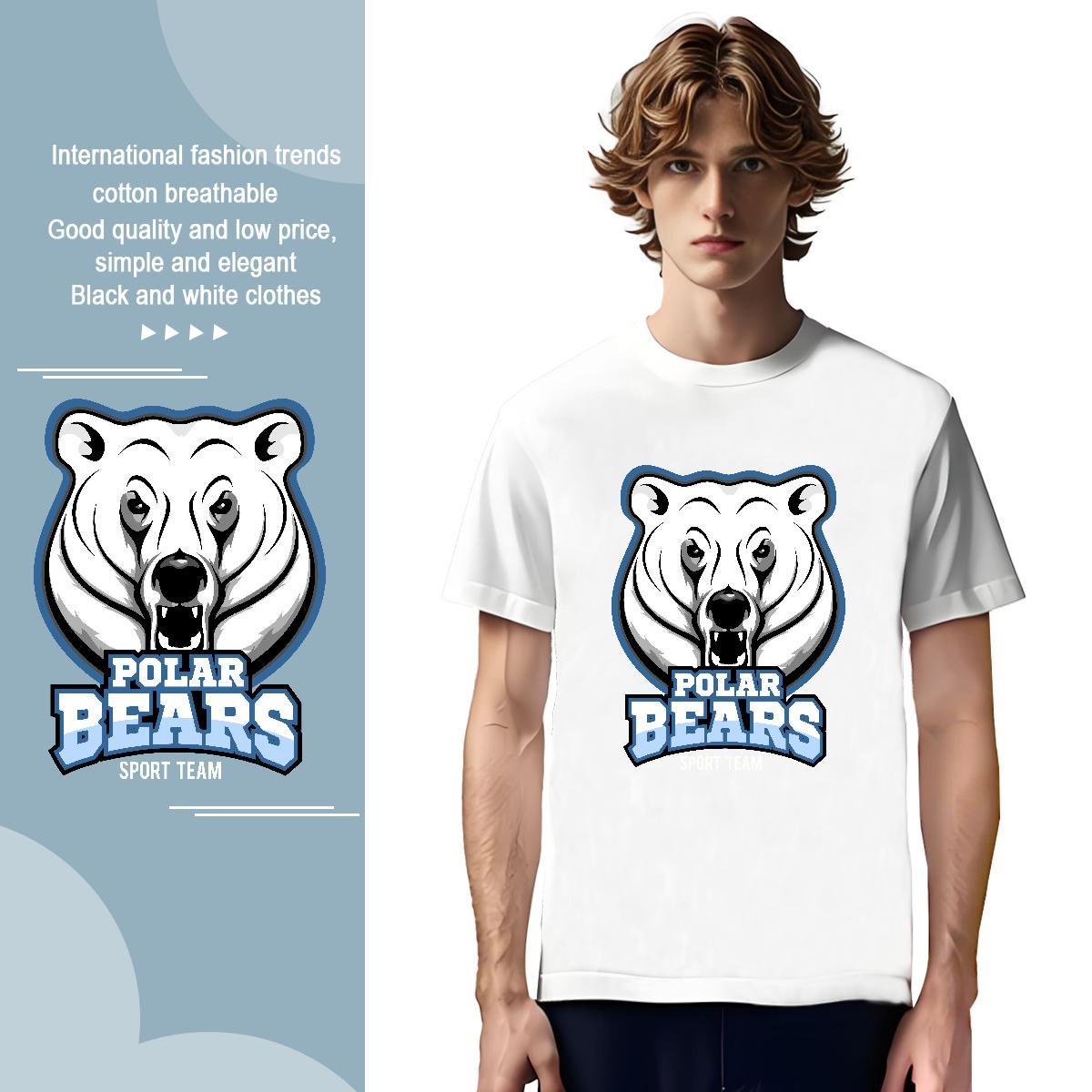 Classic bear T Shirts Men Outdoor Men Tshirts 230g Pure Cotton DIY Customized O Neck Short Sleeves DIY Printed Wear