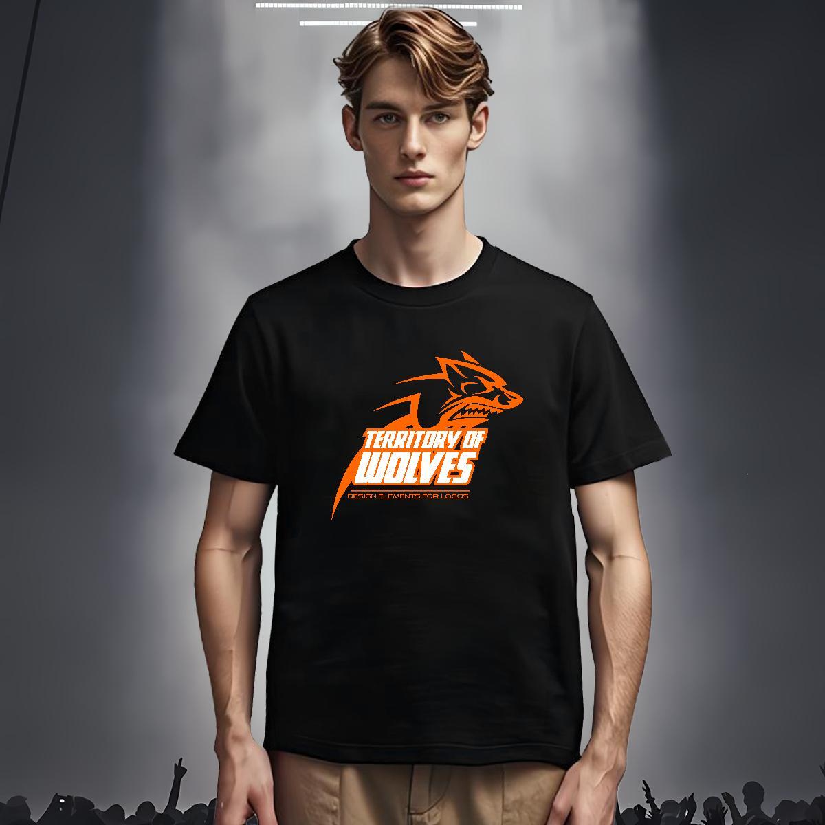 Man T Shirts 100% Cotton 230g wolf Sports Casual Breathable Crew Neck Custom Big Size Men Tees Classic High Quality Tops