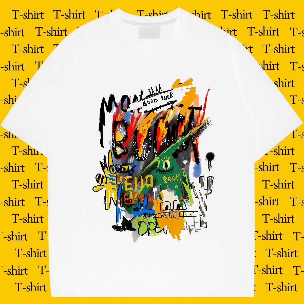 DIY Customized cartoon Men Tops Tees 230g 100% Cotton T shirt Skull Daily Wear O-Neck Short Sleeve TOP Quality Top Tees
