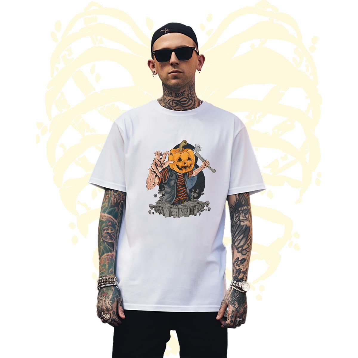 Brand Mens T Shirts halloween Breathable Soft Anime Printing Street Custom Print Oversized 230g Pure Cotton Tshirt for Man Woman Fashion Casual Tops T