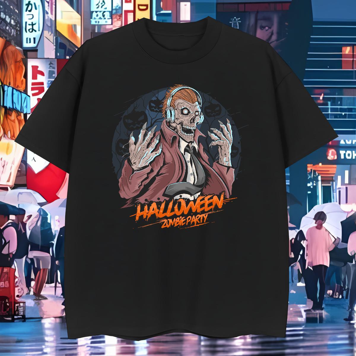 Free Shipping Men Clothes T-Shirt halloween Anime Printing Street 230g Cotton Tshirts Breathable Crew Neck TOP Quality T shirt Customized Print