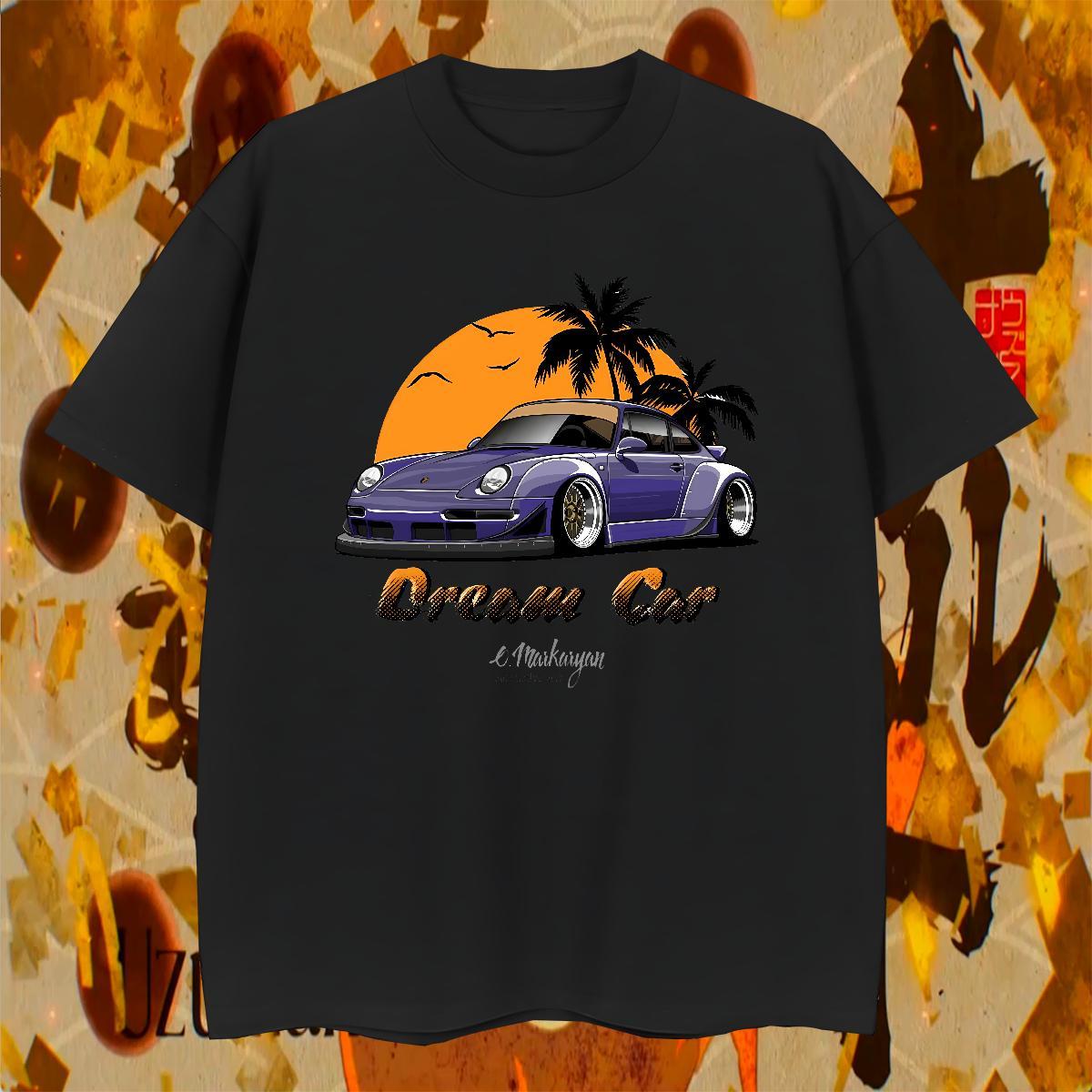 Brand car 230g Cotton Men Tshirts Casual Daily Wear Short Sleeve Soft T Shirts Men Classic Custom Print Oversized Clothes