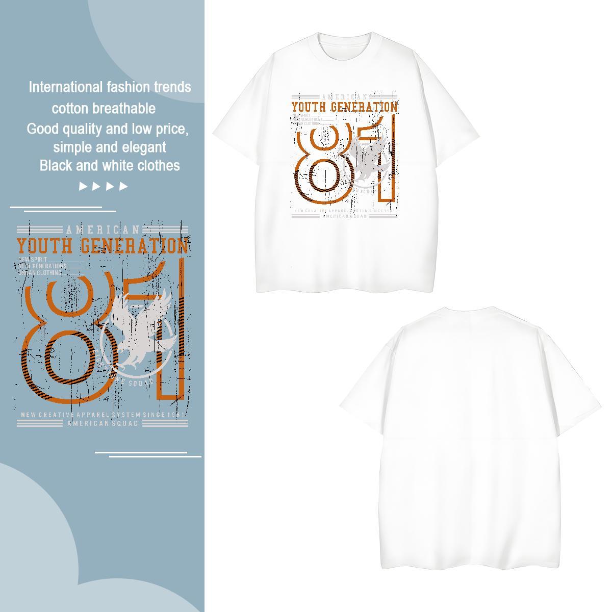 Loose number Mens T Shirts Daily Wear Couples T Shirts 100% Cotton 230g Classic Round Neck Short Sleeve Custom Printed Clothings