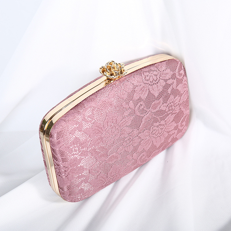 2024 New Handheld Women's Banquet, Elegant Elegance, Water soluble Lace Banquet for Women, Small Square Bag
