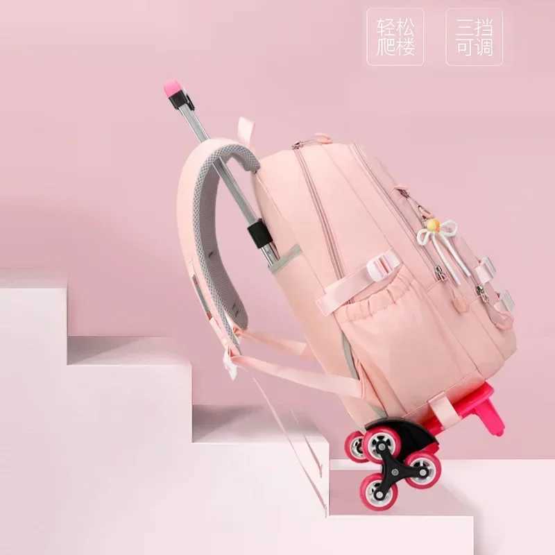 School Rolling Backpack Bags School Wheeled Backpack for Girls Kids Primary Trolley Bag for Girls School Bag Wheels for Girls Y240820