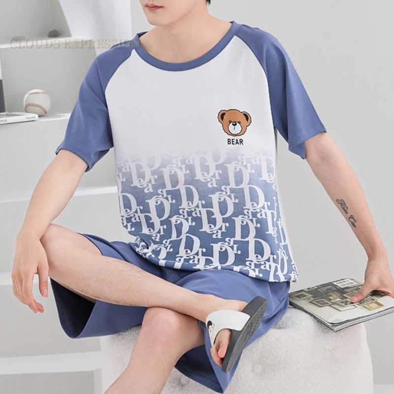 Summer 4XL Mens Knitted Pajama Set Pajama Big Boy Pajama Size Up Home Clothing WholesaleW240719