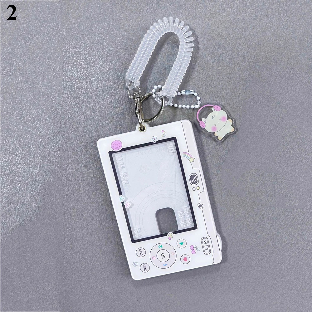 Y2k acrylic po card holder keychain INS Ins Idol decoration student ID badge girl 240820