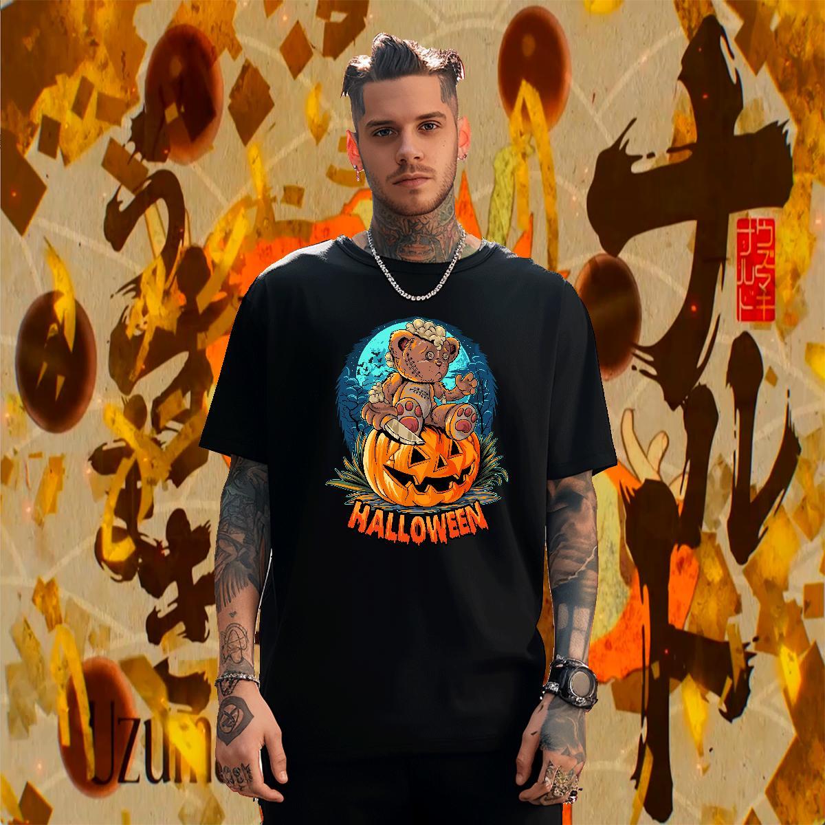 Soft T shirt halloween Breathable Short Sleeve Sports Casual Plus Size Custom 230g Cotton Men Clothes T-Shirt Factory Direct Tops Shirt