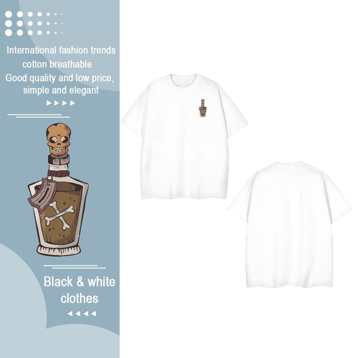 Fashion Casual Tshirt for Man Woman skull Casual Daily Wear 230g Cotton Clothings Breathable Brand Man T Shirts Skull