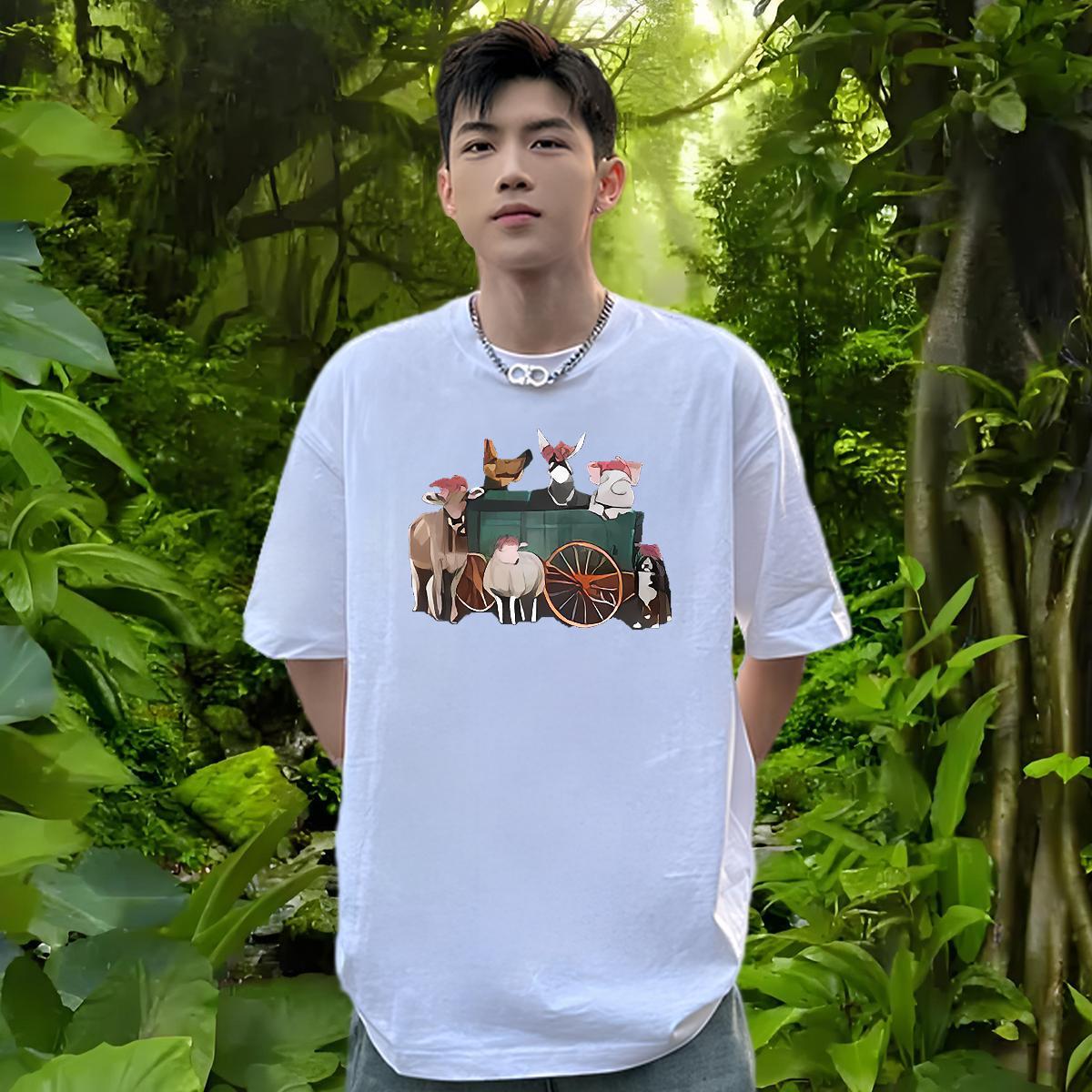 New Couples T Shirts horse Outdoor 230g 100% Cotton Clothings Short Sleeve Soft Cool T Shirt For Man Custom Printed