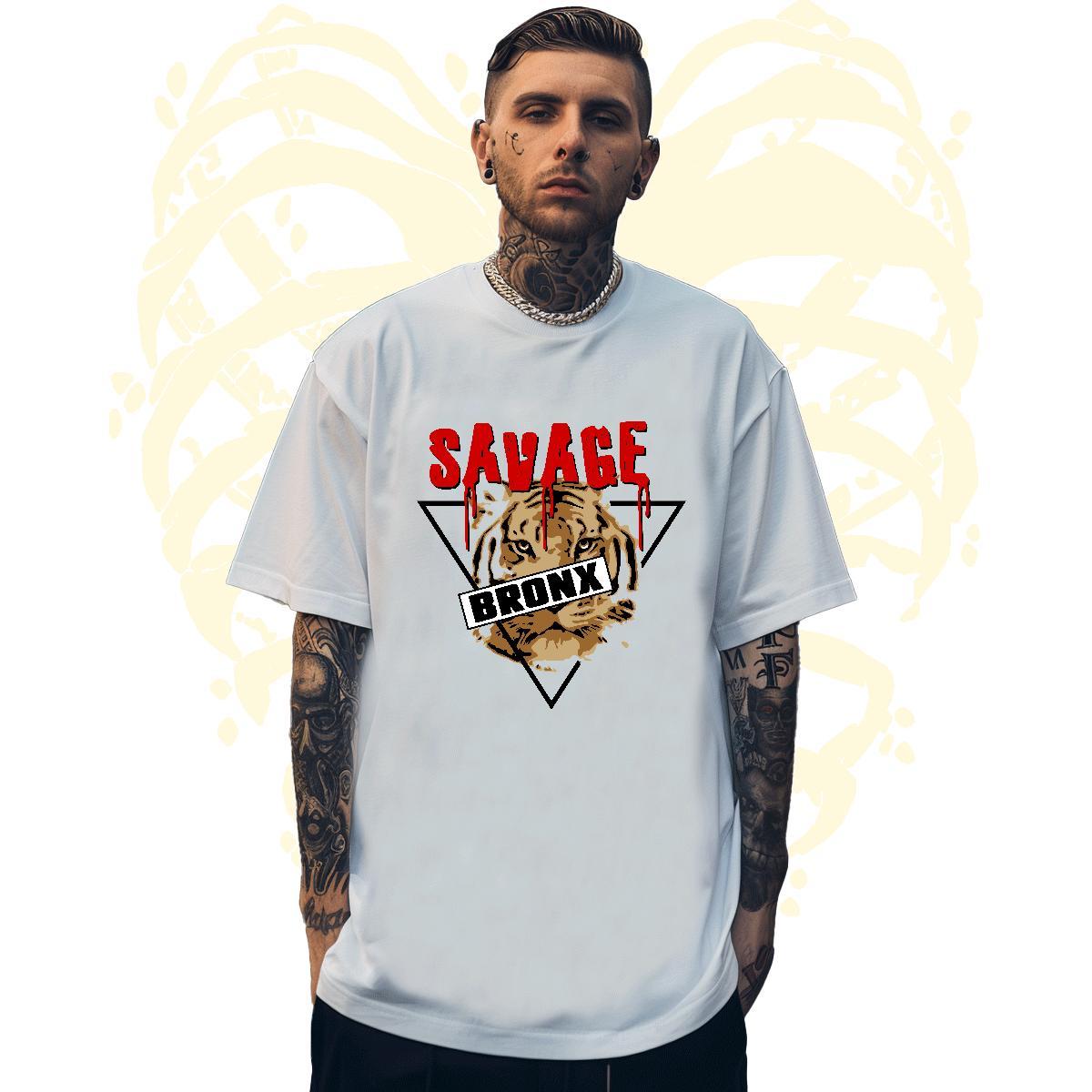 TOP Quality T Shirts Men tiger Crew Neck Daily Outfit Customized Print 230g Pure Cotton Mens Tshirts New Tee Shirt