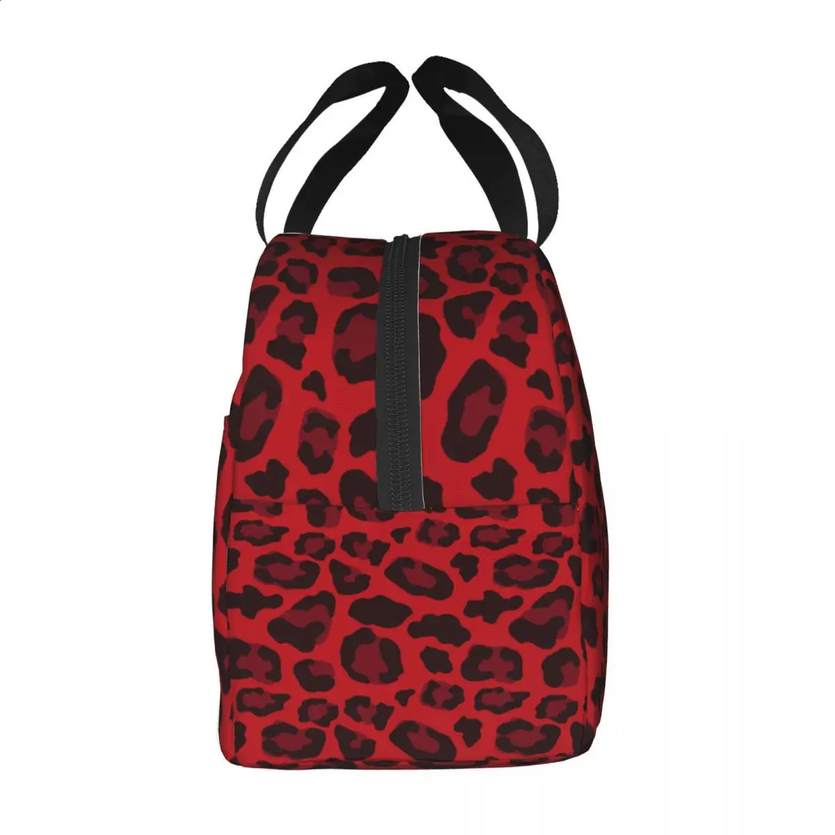 Leopard Printed Red Lunch Bag Portable Insulated Oxford Cooler Thermal Cold Food Picnic Tote for Women 240819