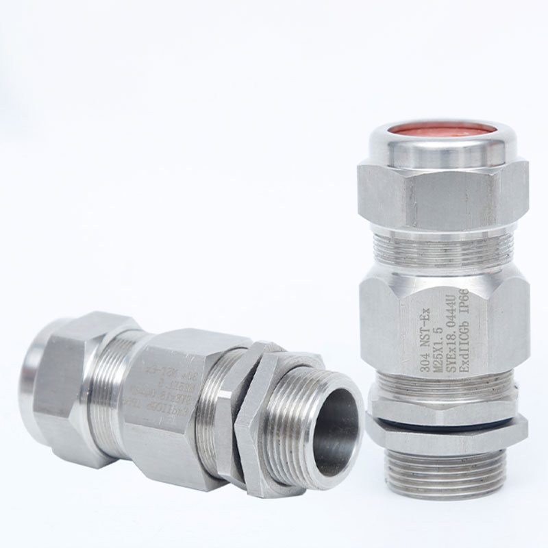 Explosion-Proof Stainless Steel Cable Gland - Waterproof Seal with Armored Head for Secure Connections
