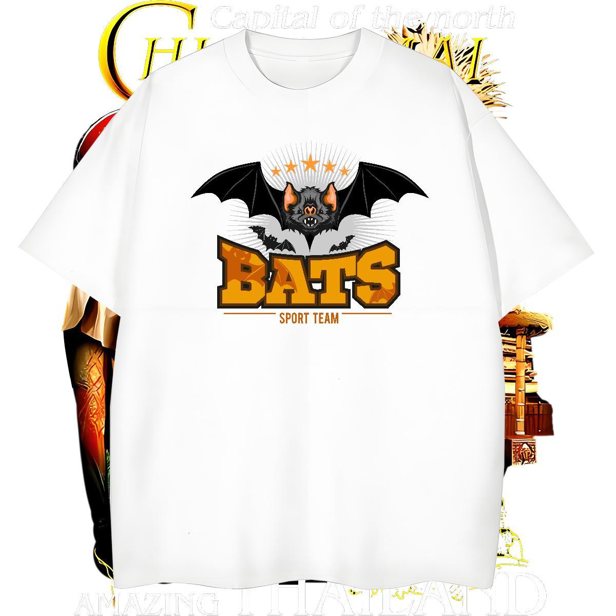 Classic Men T Shirts bat Short Sleeve Soft Hip Hop Street Floral Print 230g Cotton Men Clothes T-Shirt New Tops