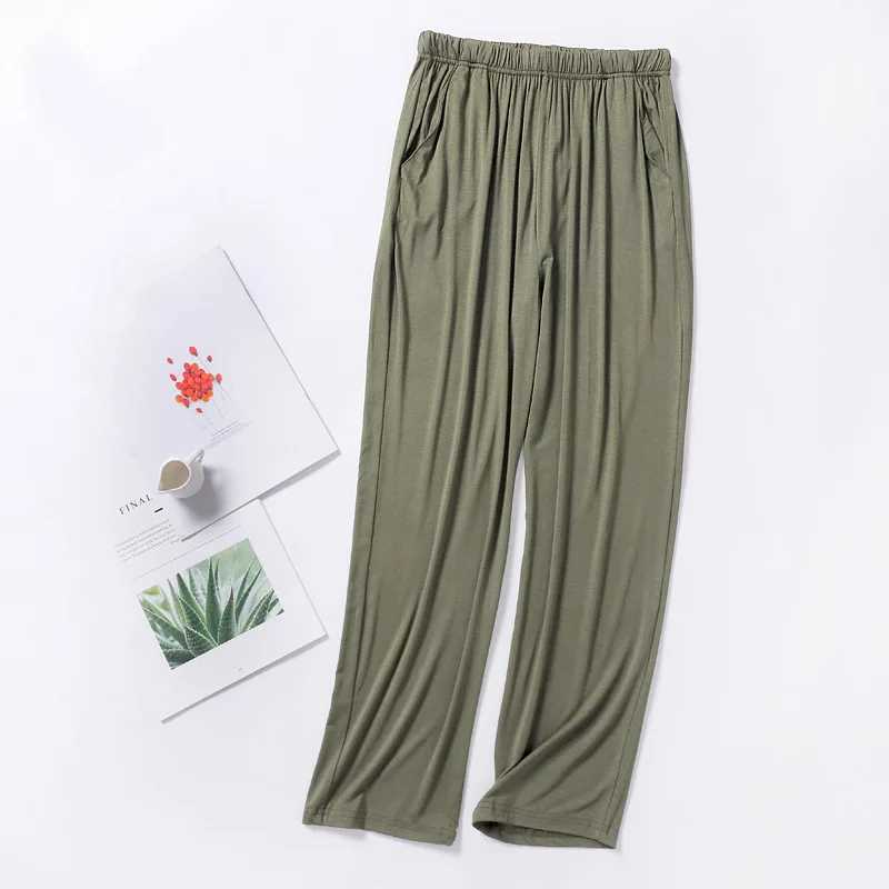 Summer Male Modal Sleeping Pants Solid Sleep Trouser Mens Sleepwear Bottom Soft Sleepwear Home Wear 2024 Spring/Summer 4XLW240719