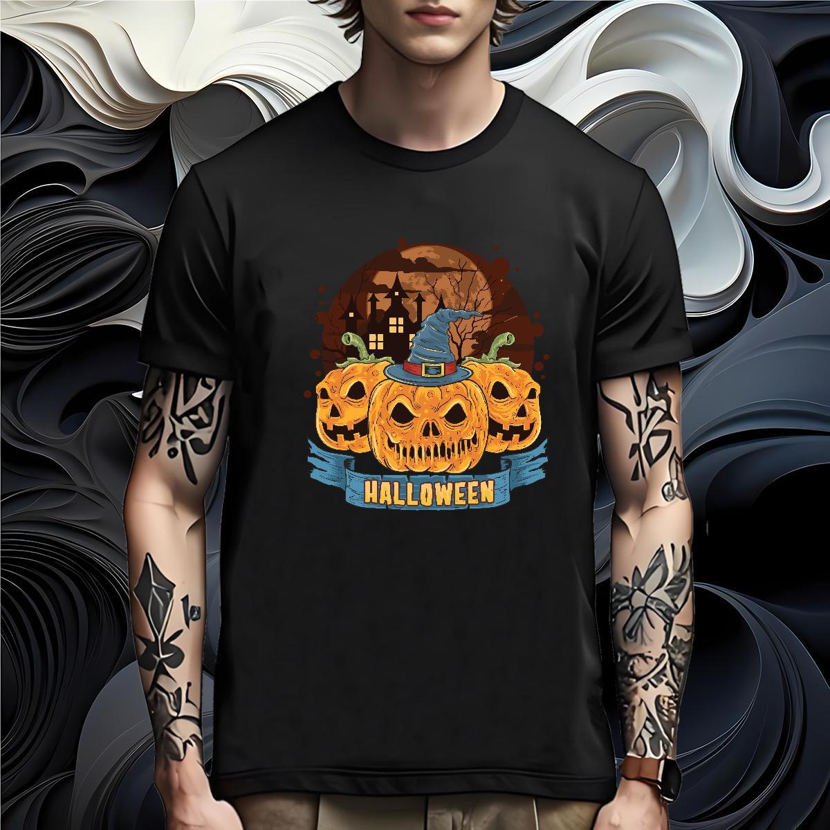 Popular Man T Shirts halloween Round Neck Short Sleeve Spring Summer Graphic 100% Cotton 230g Mens Tshirts Factory Direct Clothings