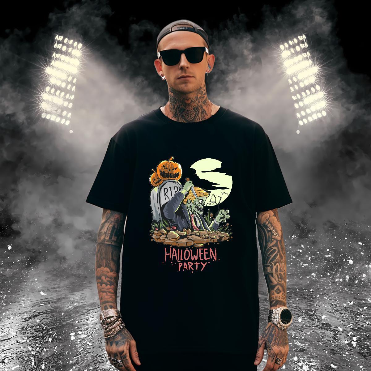 Classic Mens T Shirts halloween Breathable Short Sleeve Anime Printing Street Custom Print Oversized 100% Cotton 230g Couples T Shirts Designer Fashio