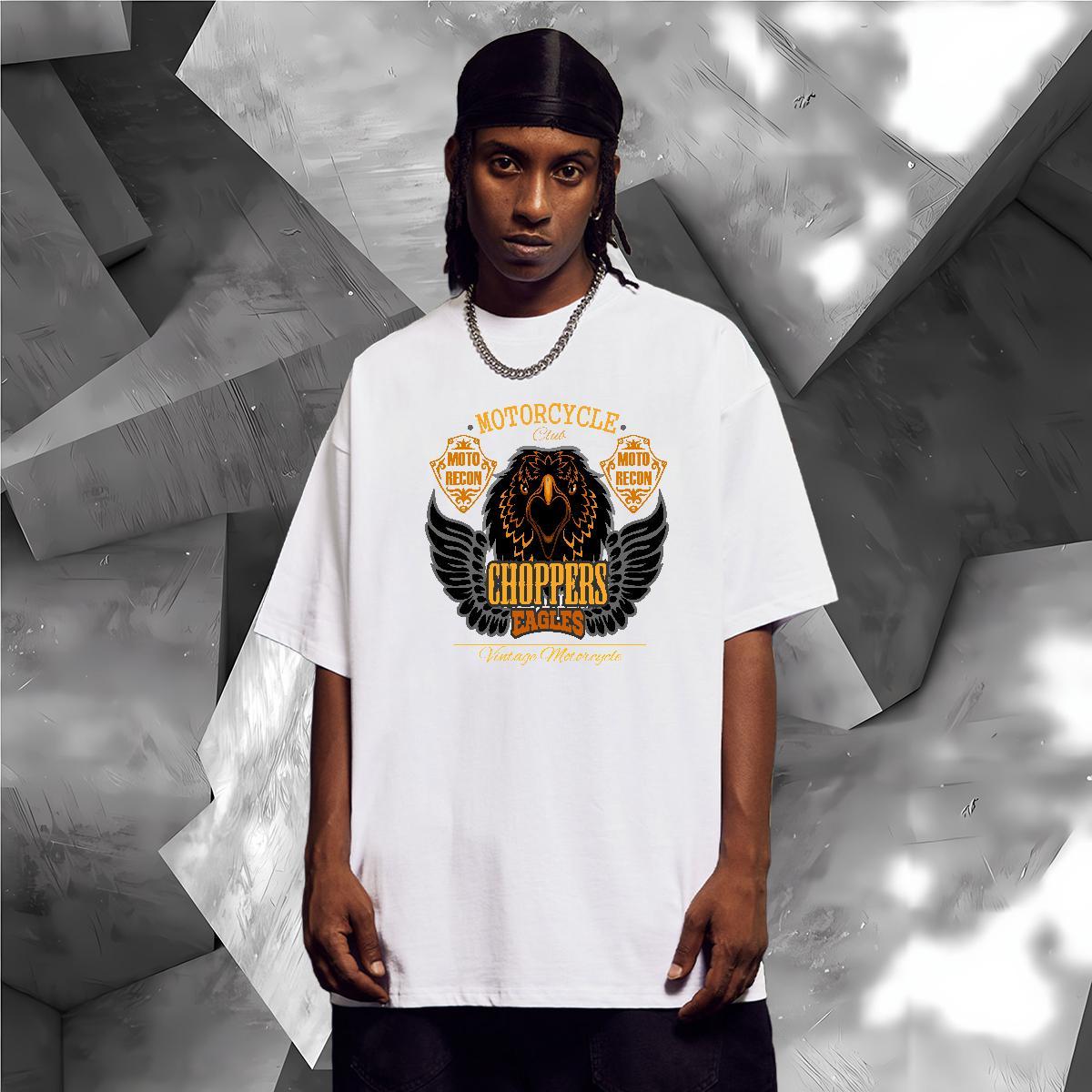 Classic T shirt eagle Crew Neck Breathable Casual Beach Cartoon Print 100% Cotton 230g Men Tees Factory Direct Tshirts