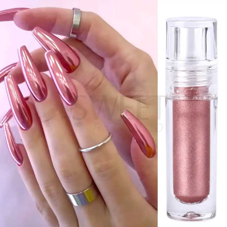 Liquid Mirror Powder Nail Glitter Holographic Metallic Color Dust Metal Effect UV Gel Polish Chrome Pigment Manicure Decor BEALXJ240815