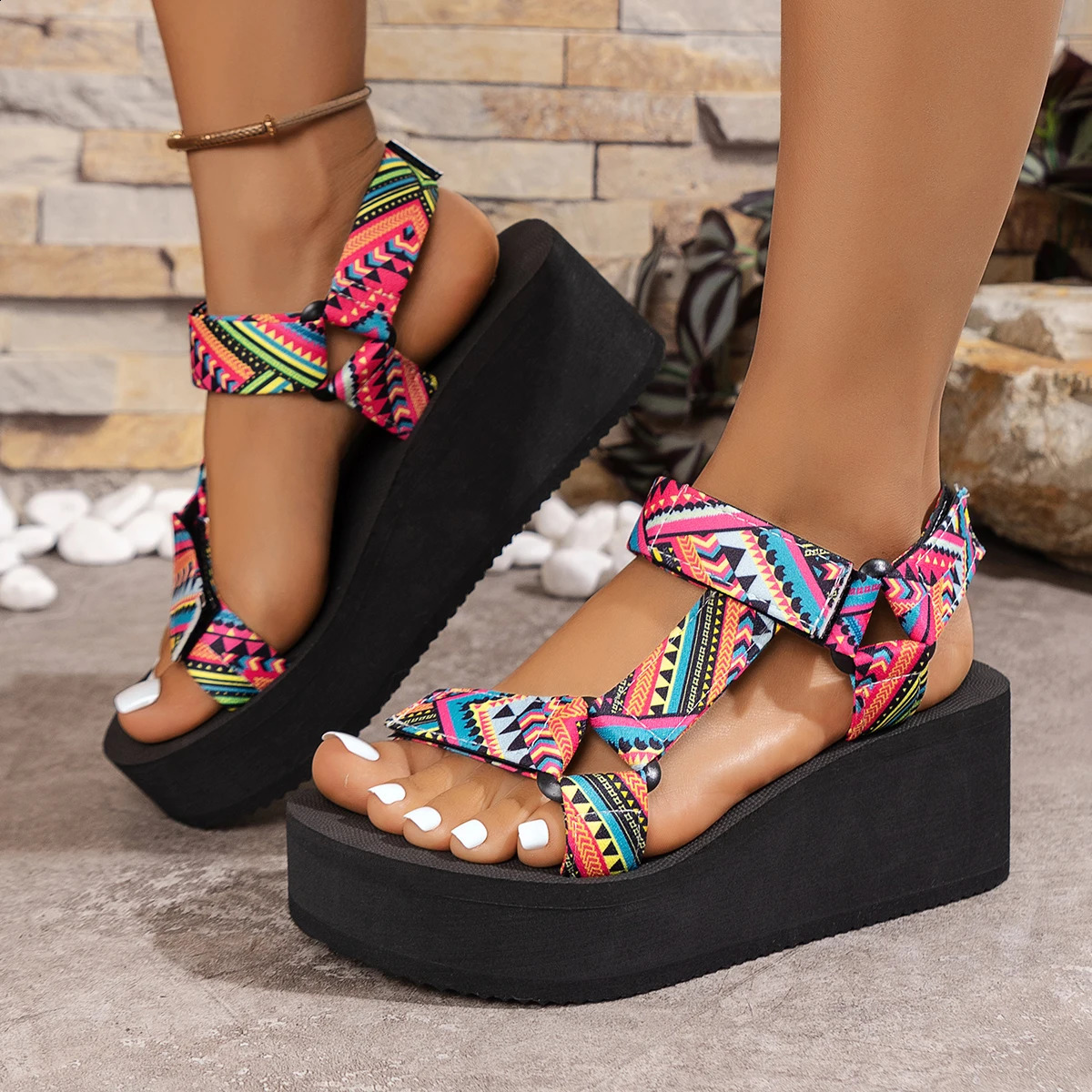 2024 Summer Breathable Mesh Wedge Casual Sport Shoes Plus Size 43 Non Slip Woman Vulcanize Shoes Platform Women Sneakers 240819