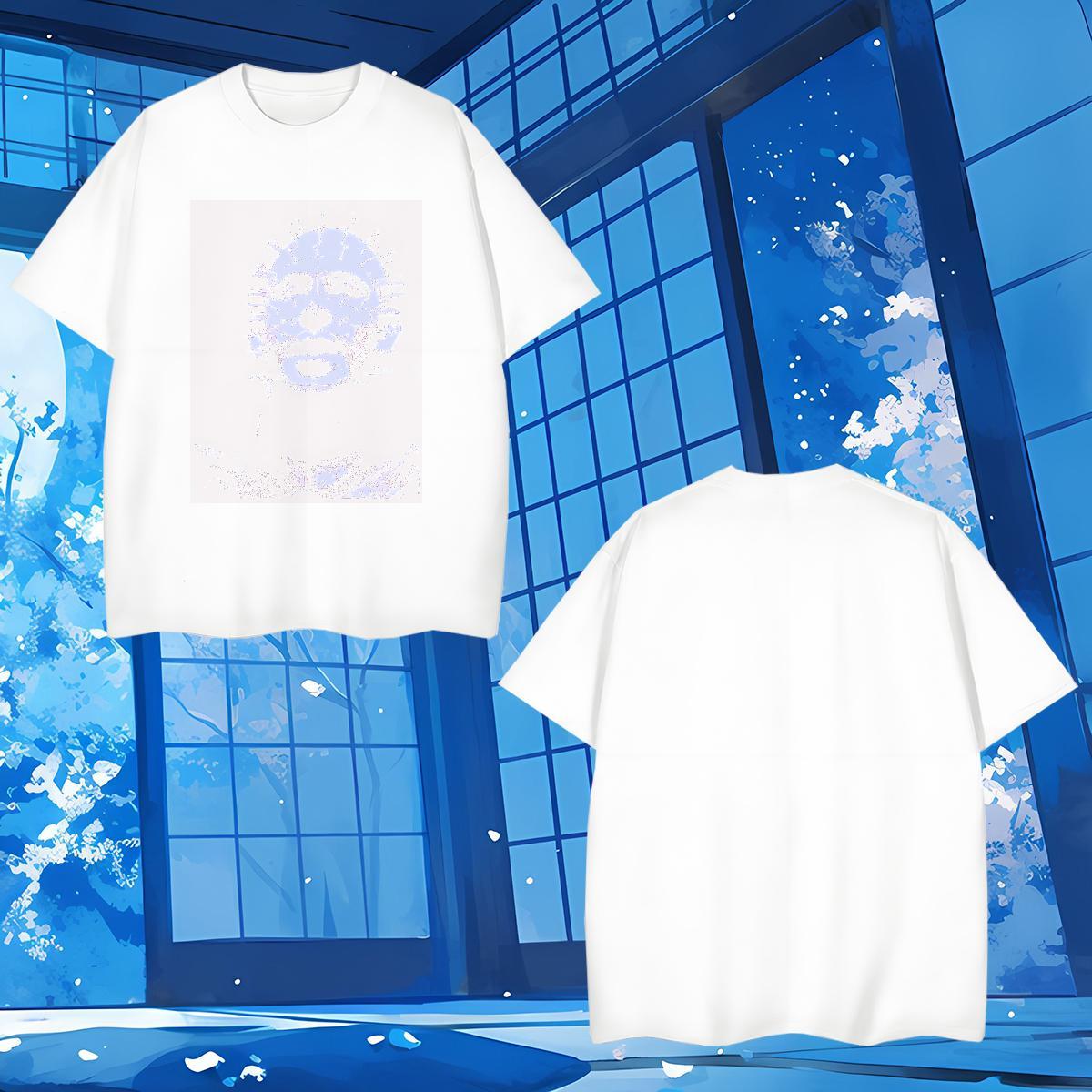 Men T Shirts 100% Cotton 230g scary Anime Printing Street Short Sleeve Soft Plus Size Custom Tshirts New Loose Tees
